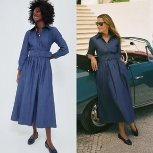 Tuckernuck x India Hicks NEU blau Chambray Comporta klassisches Maxikleid XXS - Bild 1 von 11
