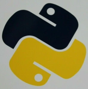 Python Logo Vinyl Contour Cut Sticker - 2 Colour Blue/Yellow - coding code - Picture 1 of 2