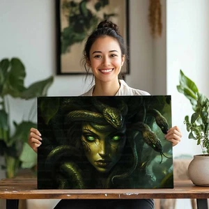 Dark Fantasy Medusa Wall Art Print,Snake Woman Painting,Gothic Mythical Decor - Picture 1 of 11