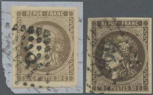 MOMEN: FRANKREICH 1870 YV #47,47B 3581 GEBRAUCHT **SIGNIERT** 1.450€ LOT #63920 - Bild 1 von 2