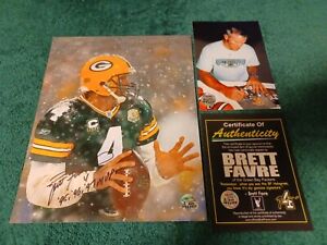 Brett Favre Autographed Green Bay Packers 8x10 Passing Photo Official Favre Coa
