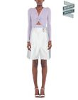RRP €690 LANVIN Culotte Shorts US4 FR36 S White High Waist Pleated Regular Fit