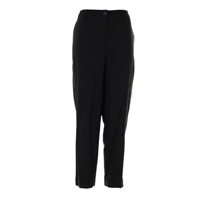 Pantalones al tobillo ajustados Eileen Fisher para mujer 1X Pantalón viscosa de lino negro NUEVO con etiqueta Foto 1 de 4