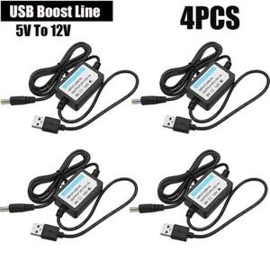 4PCS DC 5V to 12V 1A USB Power Supply Converter 5.5*2.1mm 1M USB Boost Cable - Picture 1 of 11