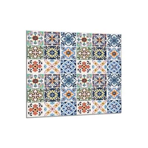 Küchenrückwand Glas 65x60 Spritzschutz Herd Spüle Fliesenschutz Deko Textur Blau - Bild 1 von 2