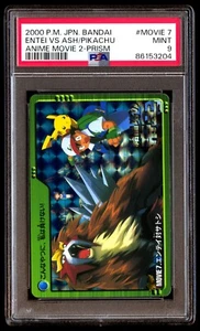 PSA 9 Mint Entei VS Ash & Pikachu Movie 7 Anime Movie 2 Prism 2000 Japanese Card - Picture 1 of 2