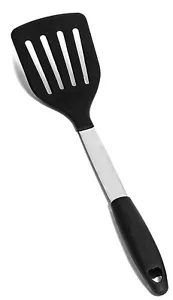 Slotted Turner Black Nylon Non Stick Spatula Heat Resistant Flipper Cooking Tool - Picture 1 of 8
