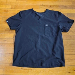 Women's FIGS Black Technical Collection Short Sleeve Scrub Top XL P0#1683 - Picture 1 of 8