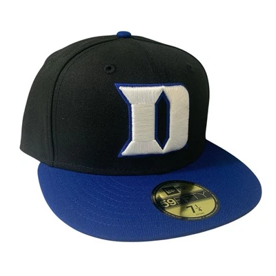 Duke Blue Devils New Era 59FIFTY Black Fitted Hat Cap Size 7 1/4 - Image 1 of 4