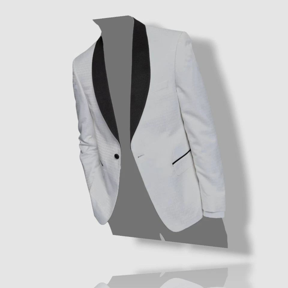 Alfani Men's White Floral Slim-Fit Tuxedo Sport Coat Suit Jacket Size 40R