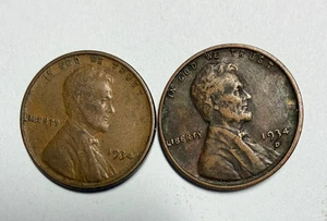 1934 P  and D   Lincoln Wheat Cents Very Nice Coin 114 - Picture 1 of 1