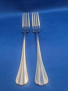 Lot of 2 International Lyon SYMMETRY Stainless Dinner Forks 7 5/8" - Picture 1 of 5