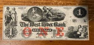 Vermont West River Bank $1 Obsolete Currency - Picture 1 of 2