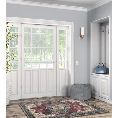 Linon Washable Adams Polyester 3'x5' Rug in Ivory - Image 1 of 4