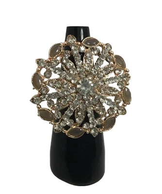 Indian Bridal Bollywood CZ último tono dorado tamaño libre ajustable anillo... - Imagen 1 de 4