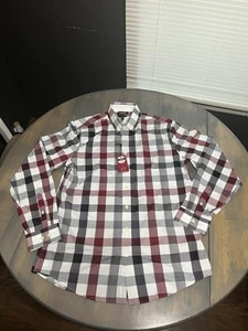 Express Men’s Button Up Long Sleeve Fitted Plaid Dress Shirt medium 15-15.5 - Picture 1 of 12