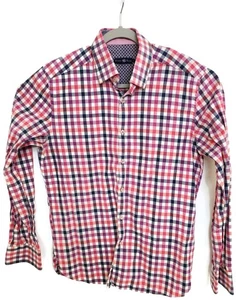 Stone Rose Shirt Mens Medium Pink Navy Plaid Long Sleeve Button Up Cotton - Picture 1 of 7