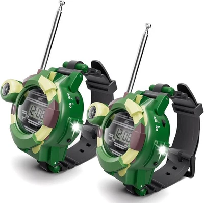 GINSSO Walkie Talkie for Kids, Spy Watch Army Toys for Kids, 7 in 1 Digital Watch