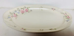 Vtg Pfaltzgraff Tea Rose Collection Oval Platter 14" x 10" Ivory Stoneware USA - Picture 1 of 2