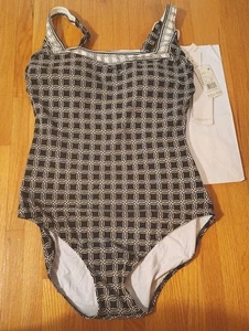 Neu mit Etikett Gottex Badeanzug schwarz/creme bedruckt, Größe 14 - Bild 1 von 3