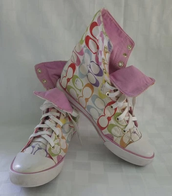 Coach Shoes Womens 7 M Bonney High Top Sneakers Multicolor Round Toe A1266 GUC - Image 1 of 4