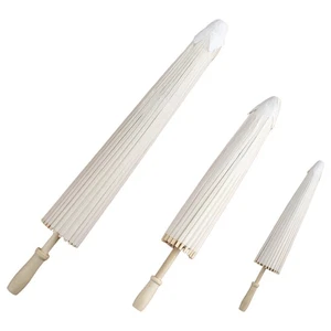 1Pcs White Umbrella Elegant Paper Umbrellas Oiled Painting Party Decor Sturdy - Picture 1 of 33