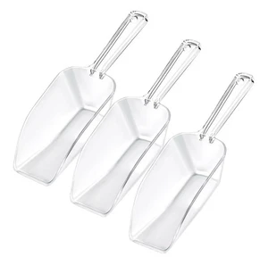 3 Pcs Clear Plastic Ice Scoops 7.8" Acrylic Serving Scoops for Candy & Kitchen - Picture 1 of 5