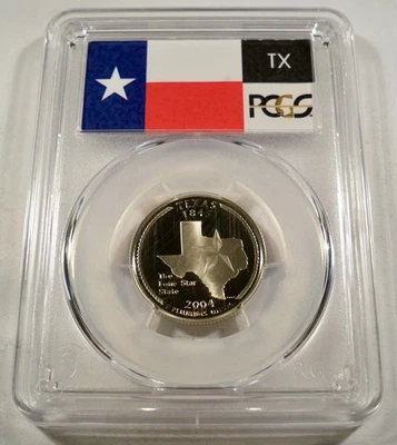 2004-S 25c CLAD PCGS PR70DCAM TEXAS QUARTER PROOF DEEP CAMEO PR 70 DC TX - Image 1 of 4