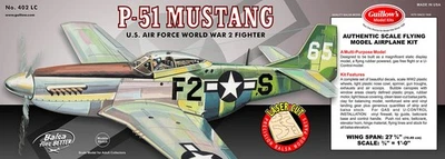 Guillow's P51 Mustang Laser Cut Model Kit, Yellow, Small - Image 1 of 2