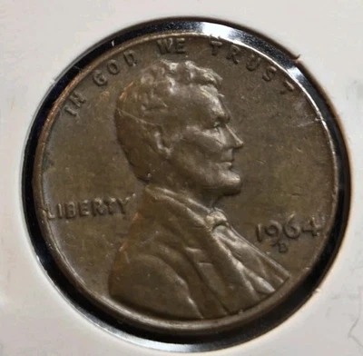 1964 d penny Error - MM touching the date "9". - Image 1 of 2