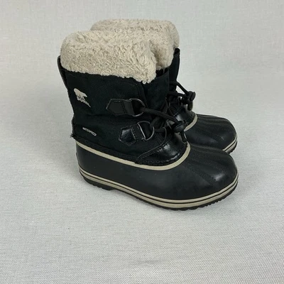 Botas de nieve Sorel Yoot Pac negras impermeables aisladas para niños pequeños talla 9 NC1962-010 Foto 1 de 4