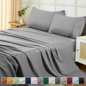 4 Piece Bed Sheet Set 1800 Series Hotel Luxury Ultra Soft Deep Pocket Sheets Set - Picture 1 of 183
