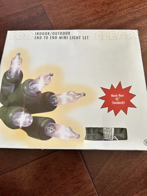 Seasonal Specialty 100 Indoor/Outdoor Clear Mini Lights Set 35 Feet 1998 NIB  - Image 1 of 3