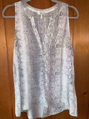 Joie Silk Printed Cami Tank Women’s Size Large Animal Snake Gray White  Foto 1 de 4