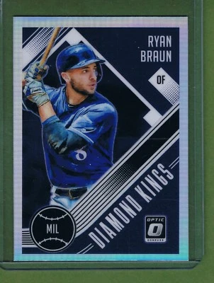 2018 Panini Optic Diamond Kings Holo Prizm Ryan Braun #16 Milwaukee Brewers - Image 1 of 2