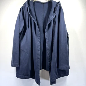 Eddie Bauer Women Motion Cozy Camp Open Wrap Sweatshirt Size XL Blue Long Sleeve - Picture 1 of 8