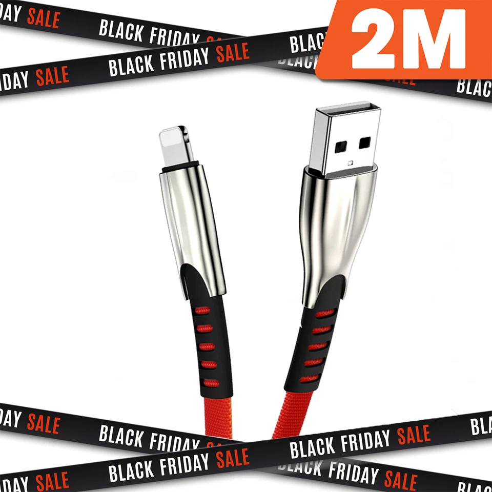 Зарядка нейлона для оригинального IPHONE 6 7 8 11 12 13 X XS XR Pro Max Apple USB красный - Изображение 1 из 4