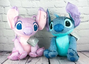 Disney Parks Stitch and Angel Soft Denim Plush SET of 2 NWT 11” Lilo and Stitch - Imagen 1 de 4