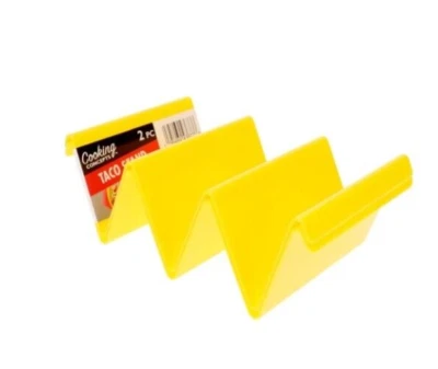 new Cooking Concepts Taco Stand 2 Pc-Holds 3 Tacos Each-To Hold 6 Tacos yelow - Image 1 of 4