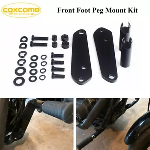 Kit de soportes de montaje de clavija para pie de carretera CNC negros para Harley Dyna Street Bob FXDB - Imagen 1 de 9