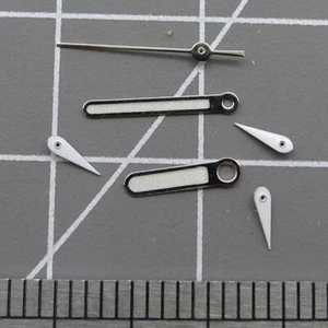 Pointed 10mm Silver Trim Green Luminous Watch Hands for Miyota 0S10 Movement - Picture 1 of 3