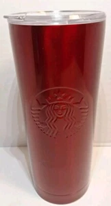 Starbucks 2022 Holiday Red Edelstahl Metall Tumbler 20oz mit klarem Deckel - Bild 1 von 9