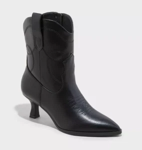 Women's Jenson Western Ankle Boots Black - Universal Thread - SIZE 7 - Picture 1 of 3