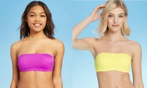 Damen geripptes Bandeau Bikini Oberteil - Shade & Shore - verschiedene Farben/Größen - S99 - Bild 1 von 7
