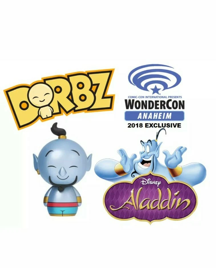 Boneco Disney Aladdin 2018 Wondercon EXCLUSIVO Funko Dorbz Metallic Genie #337 - Imagem 1 de 4