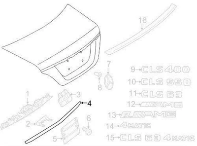 Moldura tapa maletero trasero cromada nueva original Mercedes CLS550 CLS63 2187570089 Foto 1 de 4