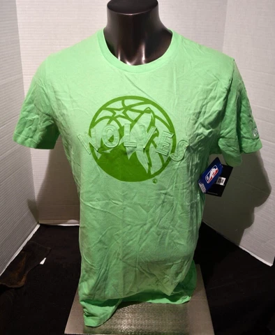 NEW Minnesota Timberwolves NBA New Era Green SS Crew Neck soft T-Shirt Mens L Cover