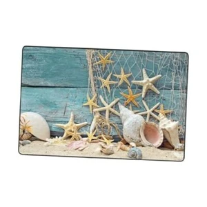 Seashells Starfish Beach Area Rug Non-Slip Soft 36x24 Inch Sea Shells - Picture 1 of 8