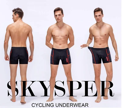 Skysper Shorts Pants Men Black XXL Cycling Gel Padded Breathable Underwear Bike - Image 1 of 4