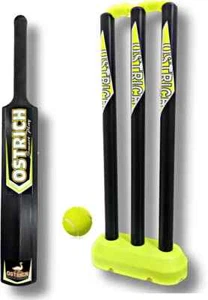 HARD PLASTIC CRICKET KIT COMBO: AGE 6-10YEAR (1 BAT SIZE 3, WICKET 24'', 1 BALL) - Picture 1 of 5